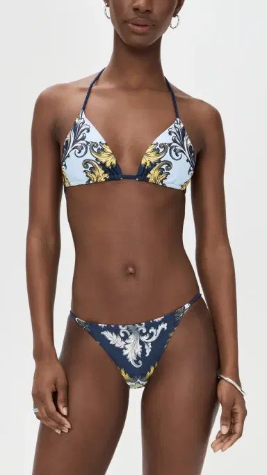 PQ Swim x AICE + OIVIA Rope Triangle Bikini Top Antique Scroll | Thumbnail 5 PQ Swim x AICE + OIVIA Rope Triangle Bikini Top Antique Scroll | Thumbnail 5