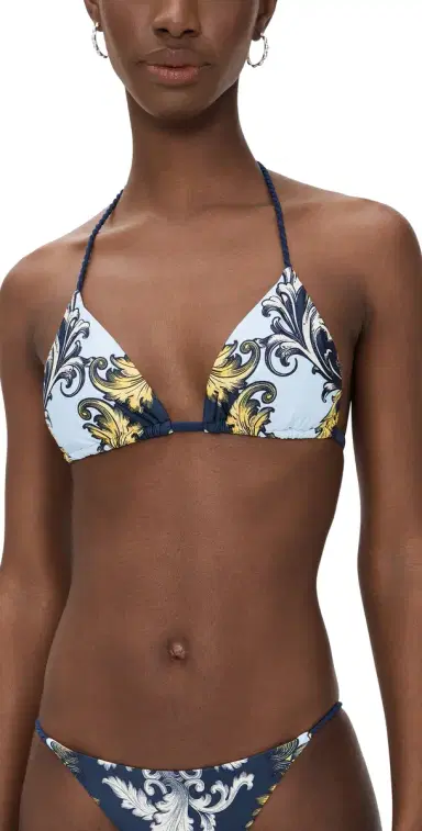 PQ Swim x AICE + OIVIA Rope Triangle Bikini Top Antique Scroll | Thumbnail 1 PQ Swim x AICE + OIVIA Rope Triangle Bikini Top Antique Scroll | Thumbnail 1