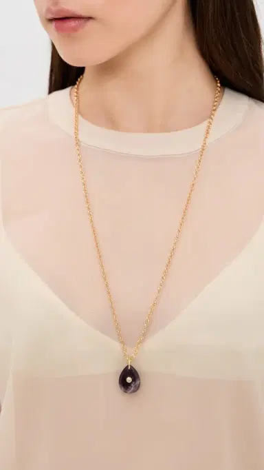 Alexa Leigh Celeste Pear Plum Necklace Purple One Size | Thumbnail 3 Alexa Leigh Celeste Pear Plum Necklace Purple One Size | Thumbnail 3