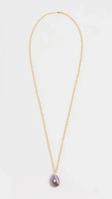 Alexa Leigh Celeste Pear Plum Necklace Purple One Size | Thumbnail 4 Alexa Leigh Celeste Pear Plum Necklace Purple One Size | Thumbnail 4