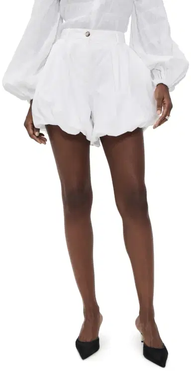 The Latest Dafne Popeline Fermo Bubble Shorts White | Thumbnail 1 The Latest Dafne Popeline Fermo Bubble Shorts White | Thumbnail 1