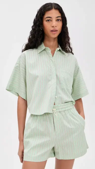 rag & bone Marin hort leeve tripe hirt grnst | Thumbnail 2 rag & bone Marin hort leeve tripe hirt grnst | Thumbnail 2