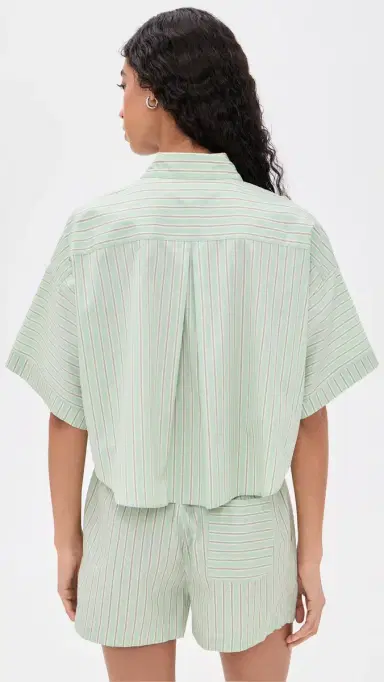rag & bone Marin hort leeve tripe hirt grnst | Thumbnail 3 rag & bone Marin hort leeve tripe hirt grnst | Thumbnail 3