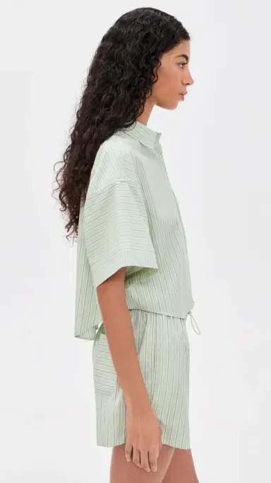 rag & bone Marin hort leeve tripe hirt grnst | Thumbnail 4 rag & bone Marin hort leeve tripe hirt grnst | Thumbnail 4