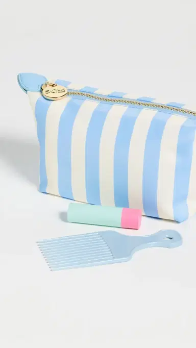 Stoney Clover Lane Stripe Pouchette Periwinkle Stripe One Size | Thumbnail 4 Stoney Clover Lane Stripe Pouchette Periwinkle Stripe One Size | Thumbnail 4