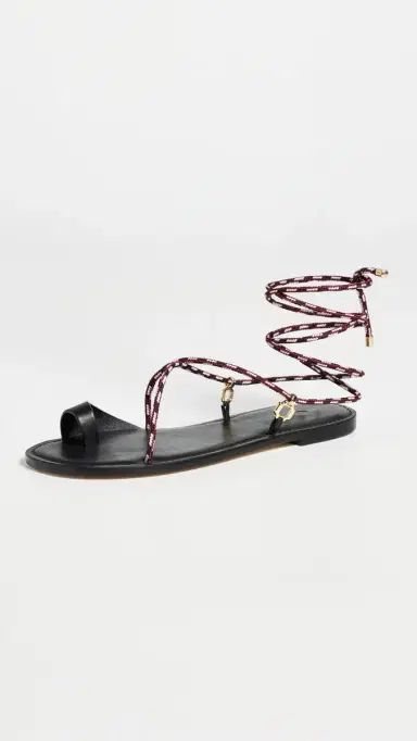 Larroudé Antibes Flat Sandals Black Leather | Thumbnail 2 Larroudé Antibes Flat Sandals Black Leather | Thumbnail 2
