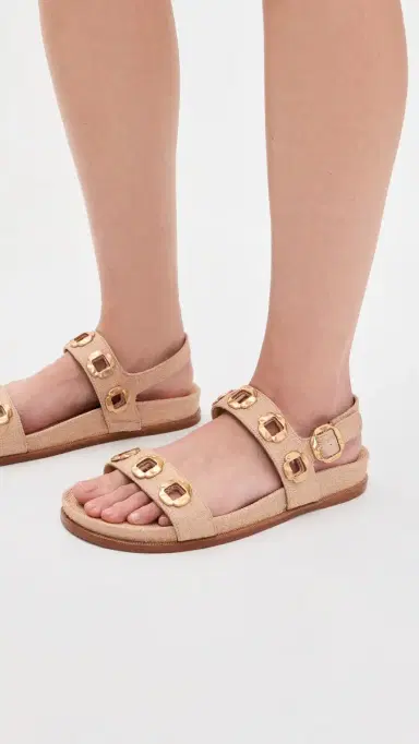 Larroudé Milan Sport Sandals Beige Raffia | Thumbnail 3 Larroudé Milan Sport Sandals Beige Raffia | Thumbnail 3