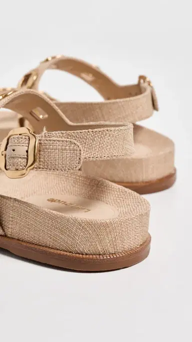 Larroudé Milan Sport Sandals Beige Raffia | Thumbnail 4 Larroudé Milan Sport Sandals Beige Raffia | Thumbnail 4
