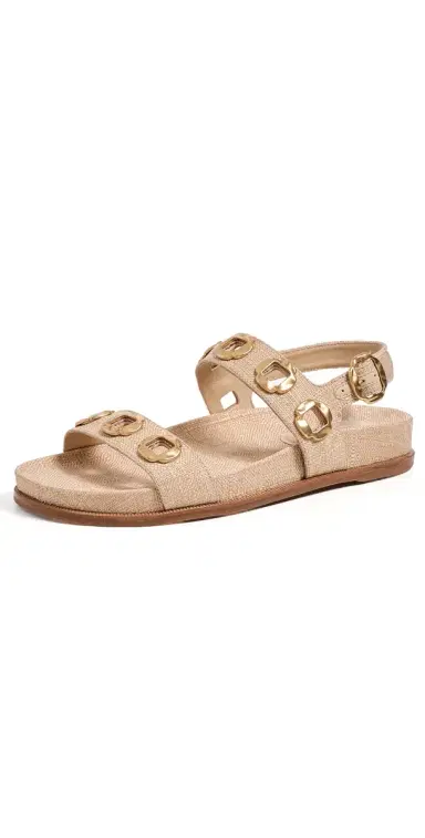 Larroudé Milan Sport Sandals Beige Raffia | Thumbnail 1 Larroudé Milan Sport Sandals Beige Raffia | Thumbnail 1