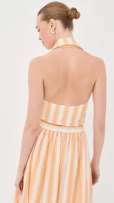 Rosie Assoulin Wrapped Up Halter Top Orange Multi | Thumbnail 3 Rosie Assoulin Wrapped Up Halter Top Orange Multi | Thumbnail 3