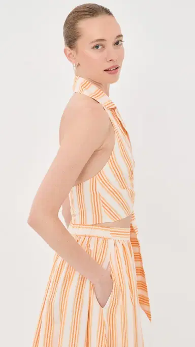 Rosie Assoulin Wrapped Up Halter Top Orange Multi | Thumbnail 4 Rosie Assoulin Wrapped Up Halter Top Orange Multi | Thumbnail 4