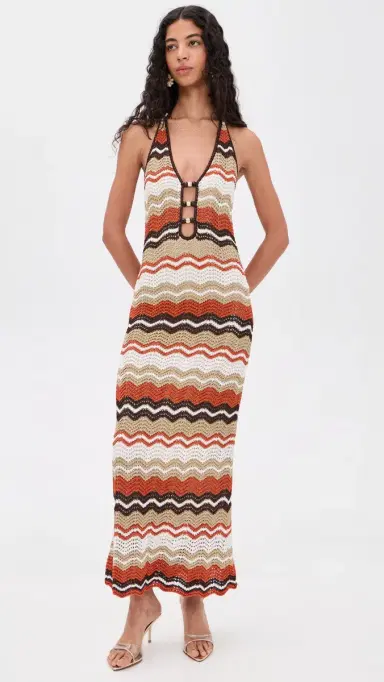 Runaway the Label Vernanza Knit Maxi Dress Orange ulti | Thumbnail 2 Runaway the Label Vernanza Knit Maxi Dress Orange ulti | Thumbnail 2