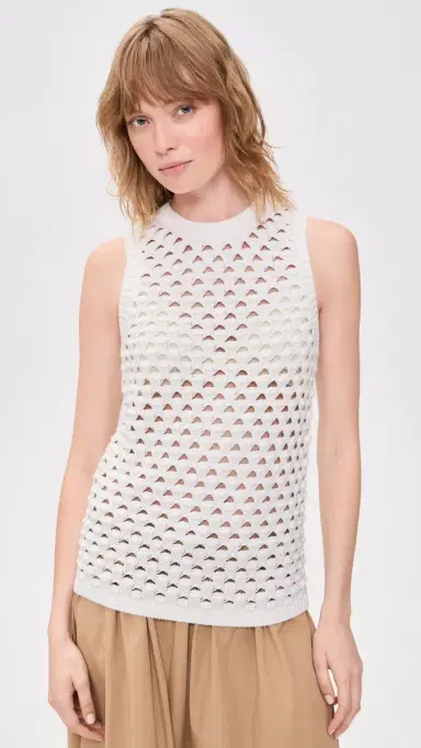 Aligne Jeanie Crochet Knitted Vest White S | Thumbnail 2 Aligne Jeanie Crochet Knitted Vest White S | Thumbnail 2