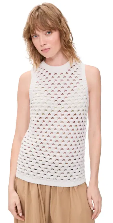 Aligne Jeanie Crochet Knitted Vest White S | Thumbnail 1 Aligne Jeanie Crochet Knitted Vest White S | Thumbnail 1