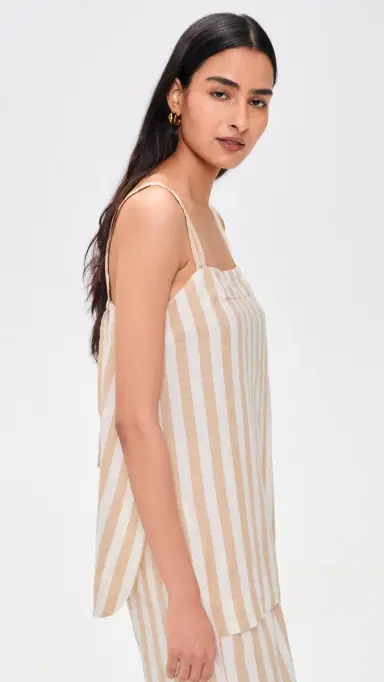 Marine Layer Hemp Tank Cream/Taupe tripe | Thumbnail 4 Marine Layer Hemp Tank Cream/Taupe tripe | Thumbnail 4