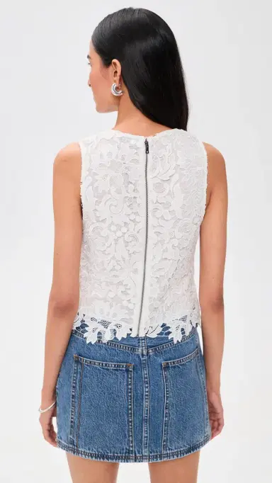 Alice + Olivia Amal ace Tank Off White | Thumbnail 3 Alice + Olivia Amal ace Tank Off White | Thumbnail 3