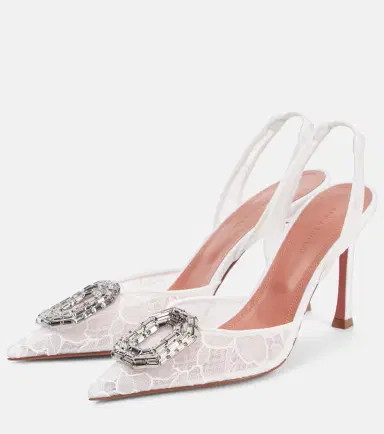 Amina Muaddi Camelia 90 embellished lace slingback sandals | Thumbnail 2 Amina Muaddi Camelia 90 embellished lace slingback sandals | Thumbnail 2