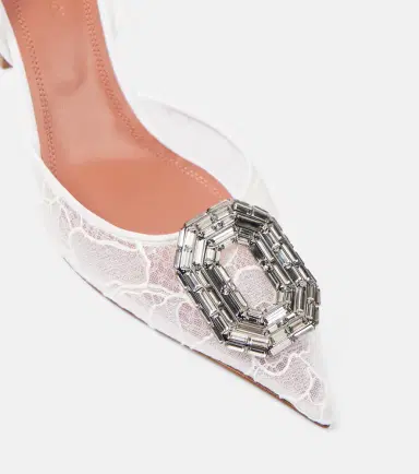 Amina Muaddi Camelia 90 embellished lace slingback sandals | Thumbnail 3 Amina Muaddi Camelia 90 embellished lace slingback sandals | Thumbnail 3