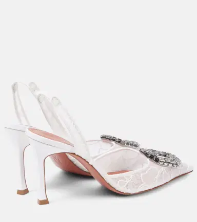 Amina Muaddi Camelia 90 embellished lace slingback sandals | Thumbnail 4 Amina Muaddi Camelia 90 embellished lace slingback sandals | Thumbnail 4