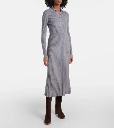Gabriela Hearst Ardor ribbed-knit cashmere and silk polo dress | Thumbnail 4 Gabriela Hearst Ardor ribbed-knit cashmere and silk polo dress | Thumbnail 4