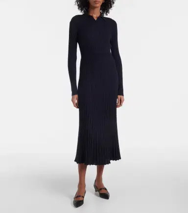 Gabriela Hearst Ardor ribbed-knit cashmere and silk polo dress | Thumbnail 3 Gabriela Hearst Ardor ribbed-knit cashmere and silk polo dress | Thumbnail 3