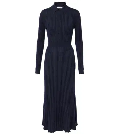Gabriela Hearst Ardor ribbed-knit cashmere and silk polo dress | Thumbnail 1 Gabriela Hearst Ardor ribbed-knit cashmere and silk polo dress | Thumbnail 1