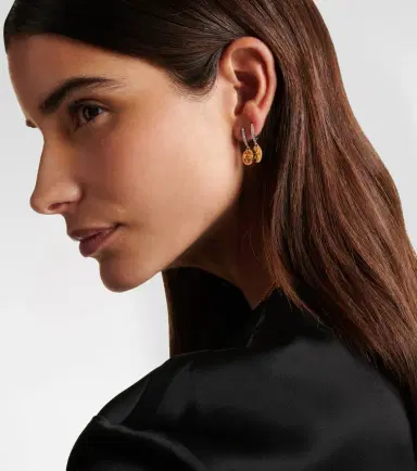 Foundrae Strength Mini 18kt yellow and white gold single hoop earring with diamonds | Thumbnail 4 Foundrae Strength Mini 18kt yellow and white gold single hoop earring with diamonds | Thumbnail 4