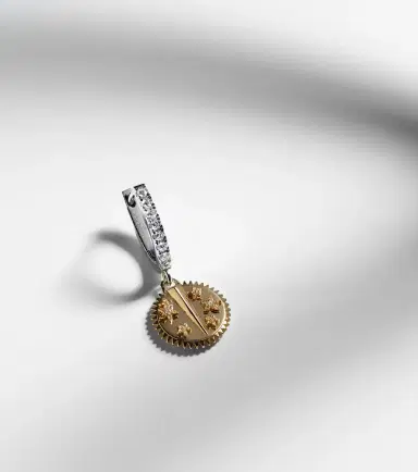 Foundrae Resilience Mini 18kt yellow and white gold single earring with diamonds | Thumbnail 5 Foundrae Resilience Mini 18kt yellow and white gold single earring with diamonds | Thumbnail 5