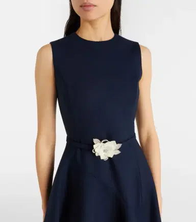 Oscar de la Renta Belted wool-blend midi dress | Thumbnail 2 Oscar de la Renta Belted wool-blend midi dress | Thumbnail 2