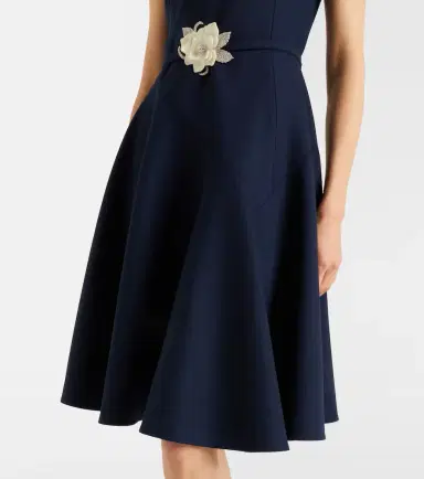 Oscar de la Renta Belted wool-blend midi dress | Thumbnail 3 Oscar de la Renta Belted wool-blend midi dress | Thumbnail 3