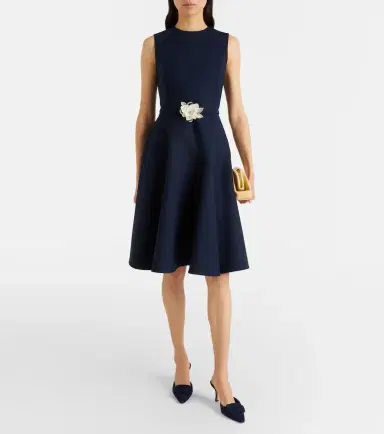 Oscar de la Renta Belted wool-blend midi dress | Thumbnail 4 Oscar de la Renta Belted wool-blend midi dress | Thumbnail 4