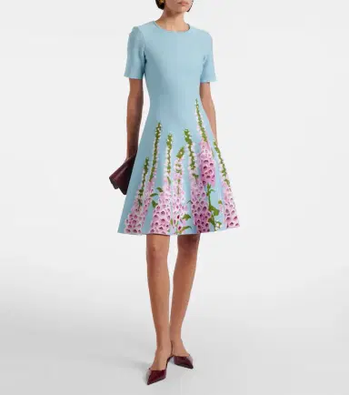 Oscar de la Renta Floral jacquard minidress | Thumbnail 2 Oscar de la Renta Floral jacquard minidress | Thumbnail 2