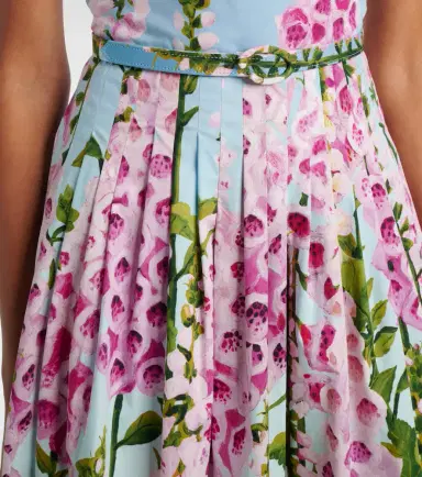 Oscar de la Renta Floral cotton-blend poplin midi dress | Thumbnail 3 Oscar de la Renta Floral cotton-blend poplin midi dress | Thumbnail 3