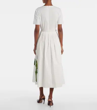 Oscar de la Renta Foxglove cotton-blend poplin midi dress | Thumbnail 5 Oscar de la Renta Foxglove cotton-blend poplin midi dress | Thumbnail 5