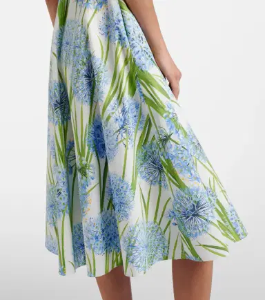 Oscar de la Renta Floral cotton-blend poplin midi dress | Thumbnail 3 Oscar de la Renta Floral cotton-blend poplin midi dress | Thumbnail 3