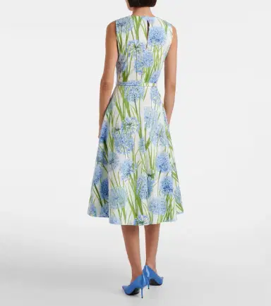 Oscar de la Renta Floral cotton-blend poplin midi dress | Thumbnail 4 Oscar de la Renta Floral cotton-blend poplin midi dress | Thumbnail 4