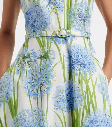 Oscar de la Renta Floral cotton-blend poplin midi dress | Thumbnail 5 Oscar de la Renta Floral cotton-blend poplin midi dress | Thumbnail 5