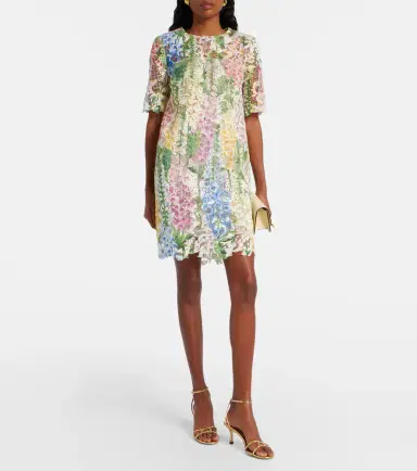 Oscar de la Renta Floral lace minidress | Thumbnail 2 Oscar de la Renta Floral lace minidress | Thumbnail 2