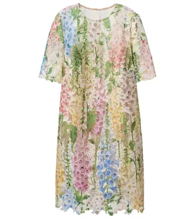 Oscar de la Renta Floral lace minidress | Thumbnail 1 Oscar de la Renta Floral lace minidress | Thumbnail 1