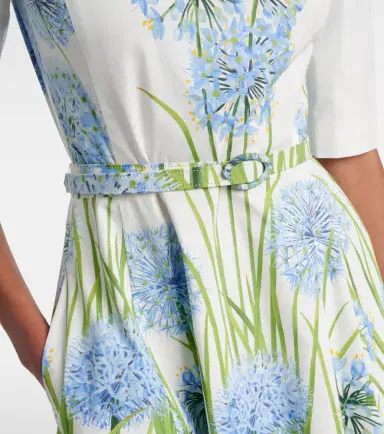 Oscar de la Renta Floral cotton-blend poplin midi dress | Thumbnail 3 Oscar de la Renta Floral cotton-blend poplin midi dress | Thumbnail 3