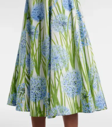 Oscar de la Renta Floral cotton-blend poplin midi dress | Thumbnail 5 Oscar de la Renta Floral cotton-blend poplin midi dress | Thumbnail 5