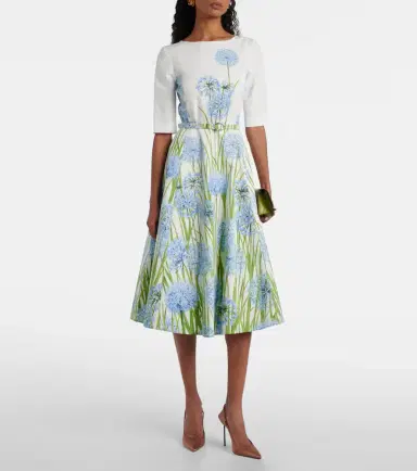Oscar de la Renta Floral cotton-blend poplin midi dress | Thumbnail 6 Oscar de la Renta Floral cotton-blend poplin midi dress | Thumbnail 6