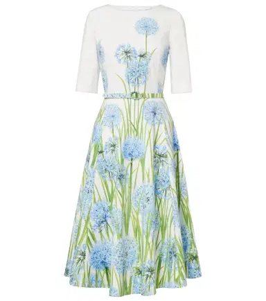 Oscar de la Renta Floral cotton-blend poplin midi dress | Thumbnail 1 Oscar de la Renta Floral cotton-blend poplin midi dress | Thumbnail 1