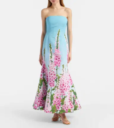 Oscar de la Renta Foxglove corset gown | Thumbnail 2 Oscar de la Renta Foxglove corset gown | Thumbnail 2