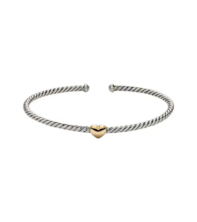 Micro Cable Flex Heart Station 14kt gold and 925 sterling silver bracelet Micro Cable Flex Heart Station 14kt gold and 925 sterling silver bracelet