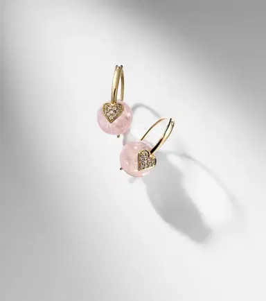 Sydney Evan 14kt gold earrings with diamonds and morganites | Thumbnail 5 Sydney Evan 14kt gold earrings with diamonds and morganites | Thumbnail 5