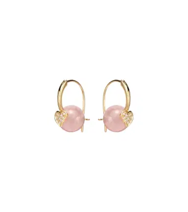 Sydney Evan 14kt gold earrings with diamonds and morganites | Thumbnail 1 Sydney Evan 14kt gold earrings with diamonds and morganites | Thumbnail 1