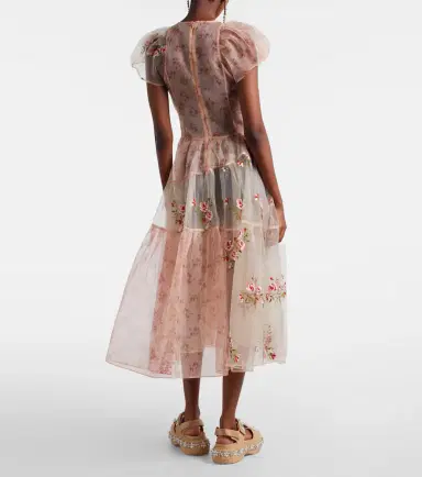 Simone Rocha Patchwork sheer organza midi dress | Thumbnail 2 Simone Rocha Patchwork sheer organza midi dress | Thumbnail 2