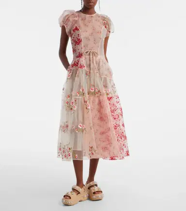 Simone Rocha Patchwork sheer organza midi dress | Thumbnail 3 Simone Rocha Patchwork sheer organza midi dress | Thumbnail 3