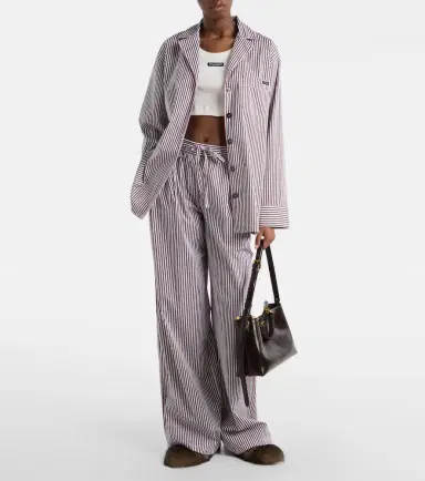 Dolce & Gabbana Striped cotton and silk wide-leg pants | Thumbnail 2 Dolce & Gabbana Striped cotton and silk wide-leg pants | Thumbnail 2